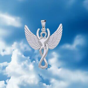 Winged Goddess Sterling Silver Pendant